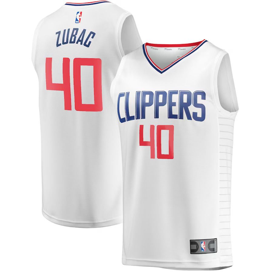 Men Los Angeles Clippers #40 Ivica Zubac Fanatics Branded White Fast Break Player NBA Jersey